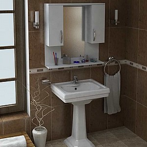 ארונית אמבטיה משולבת מראה ומדף דגם טייגר ארונית אמבטיה משולבת מראה ומדף דגם טייגר