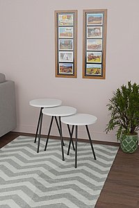 שלישיית שולחנות סלון/נוי מעץ איכותי דגם סיד שלישיית שולחנות סלון/נוי מעץ איכותי דגם סיד