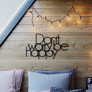 Don’t worry be happy LA13 - דקורציה לקיר ממתכת מבית Don’t worry be happy LA13 - דקורציה לקיר ממתכת מבית