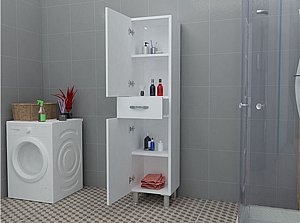 ארון שרות צר הכולל 2 דלתות ומגירה בגימור לבן דגם פלוטו ארון שרות צר הכולל 2 דלתות ומגירה בגימור לבן דגם פלוטו