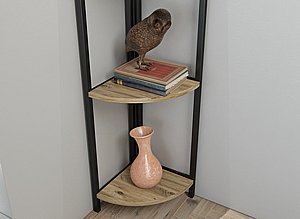 כוננית פינתית גובה 160 ס"מ ממתכת בשילוב עץ Tudo Design דגם עדה כוננית פינתית גובה 160 ס"מ ממתכת בשילוב עץ Tudo Design דגם עדה